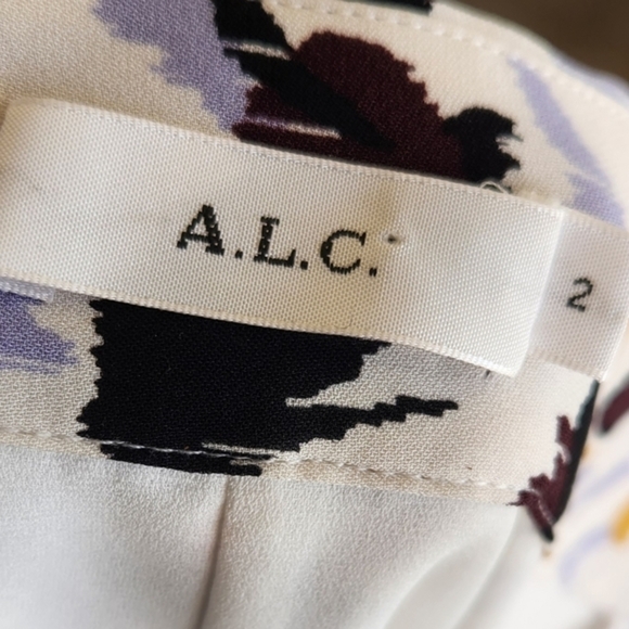 A.L.C .BAXTER SILK‎ CREPESKIRT - LILAC MULTI - Picture 7 of 8
